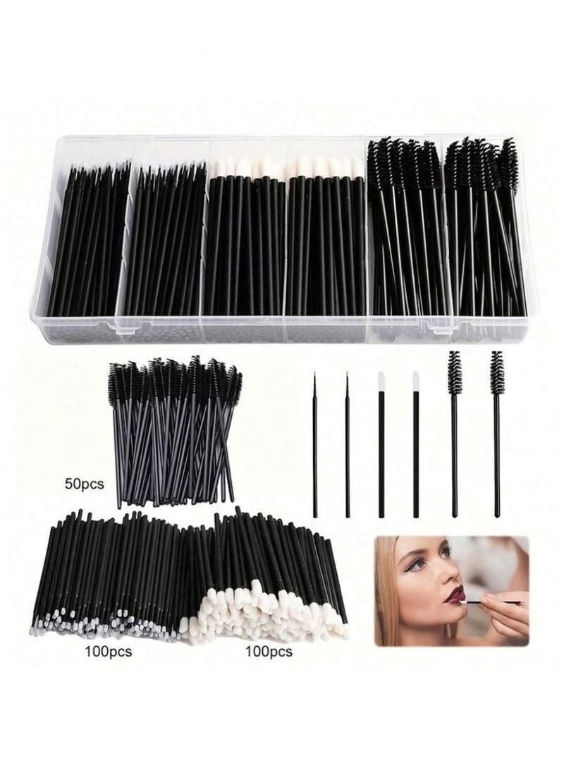 250-Piece Disposable Makeup Applicator Set – Mascara Wands, Lip Brushes & Eyeliner Applicators – Professional Hygienic Beauty Tools with Storage Box - Image 4